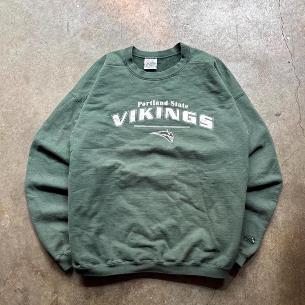 Vintage 90s green Champion Portland State Vikings crewneck sweatshirt Mens XXL